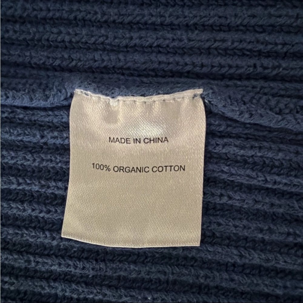 Quince Blue Ribbed Open-Front Cardigan - Picture 5 of 12
